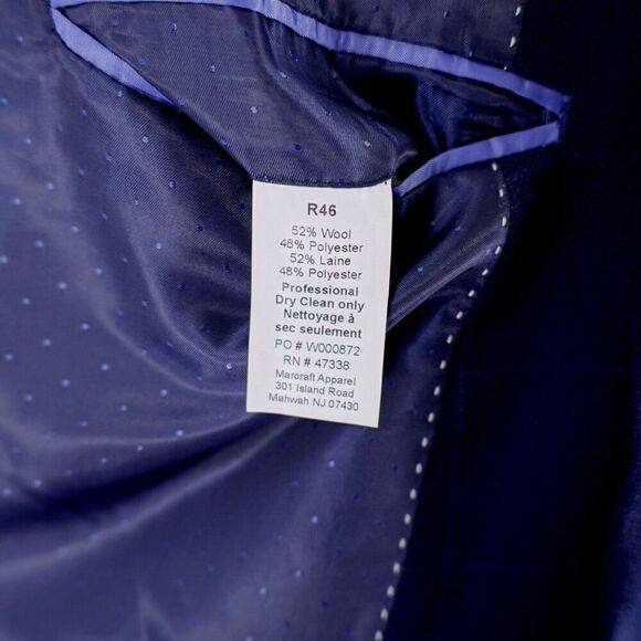 Tommy Hilfiger Blue Wool Polyester Unconstructed Shoulder Windowpane Blazer 42R - Picture 12 of 15